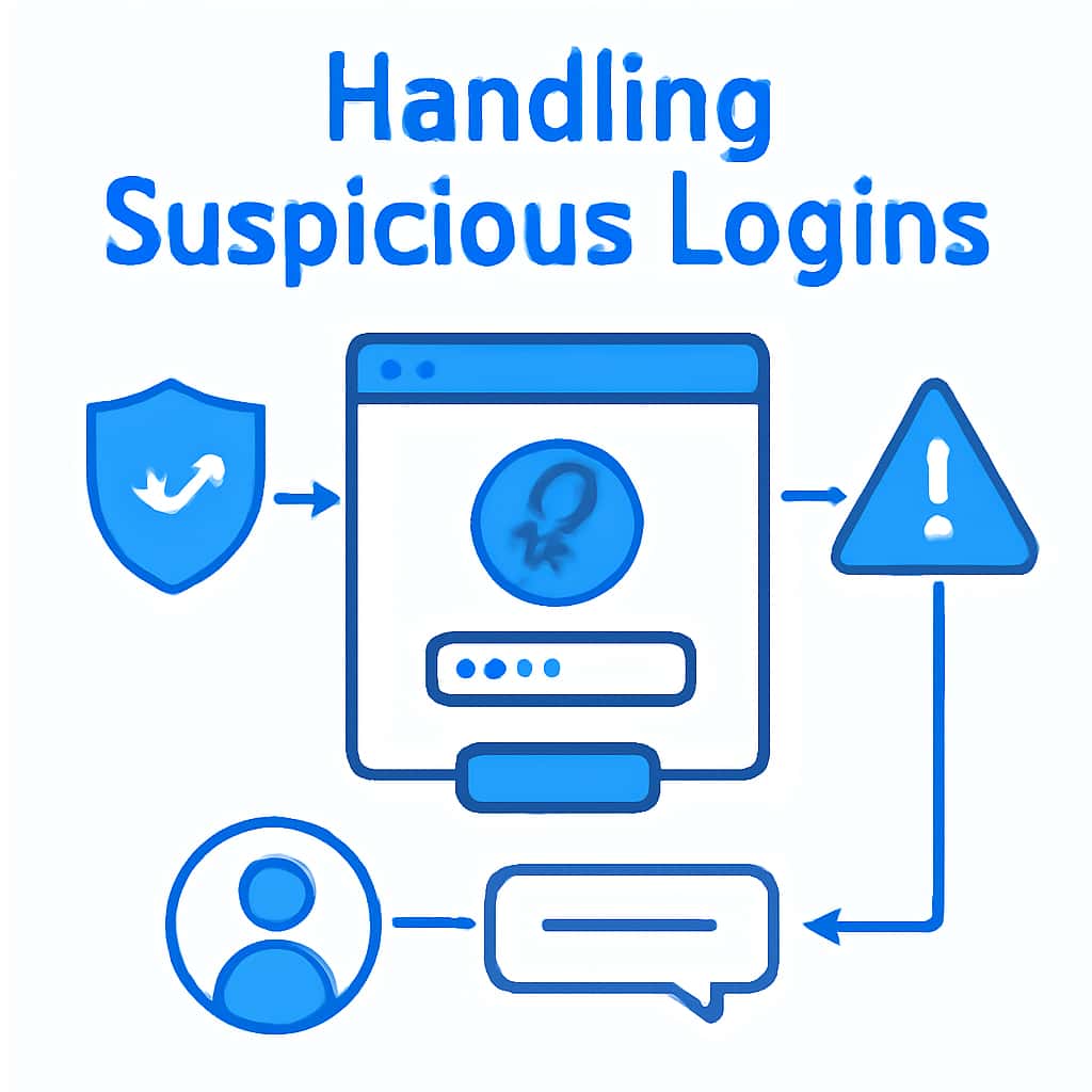 An educational diagram on recognizing suspicious logins for Tp Play.