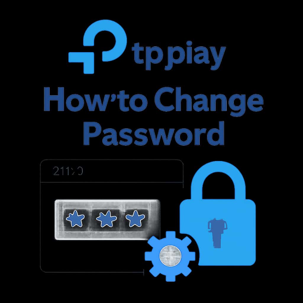 Diagram explaining steps to change Tp Play password.