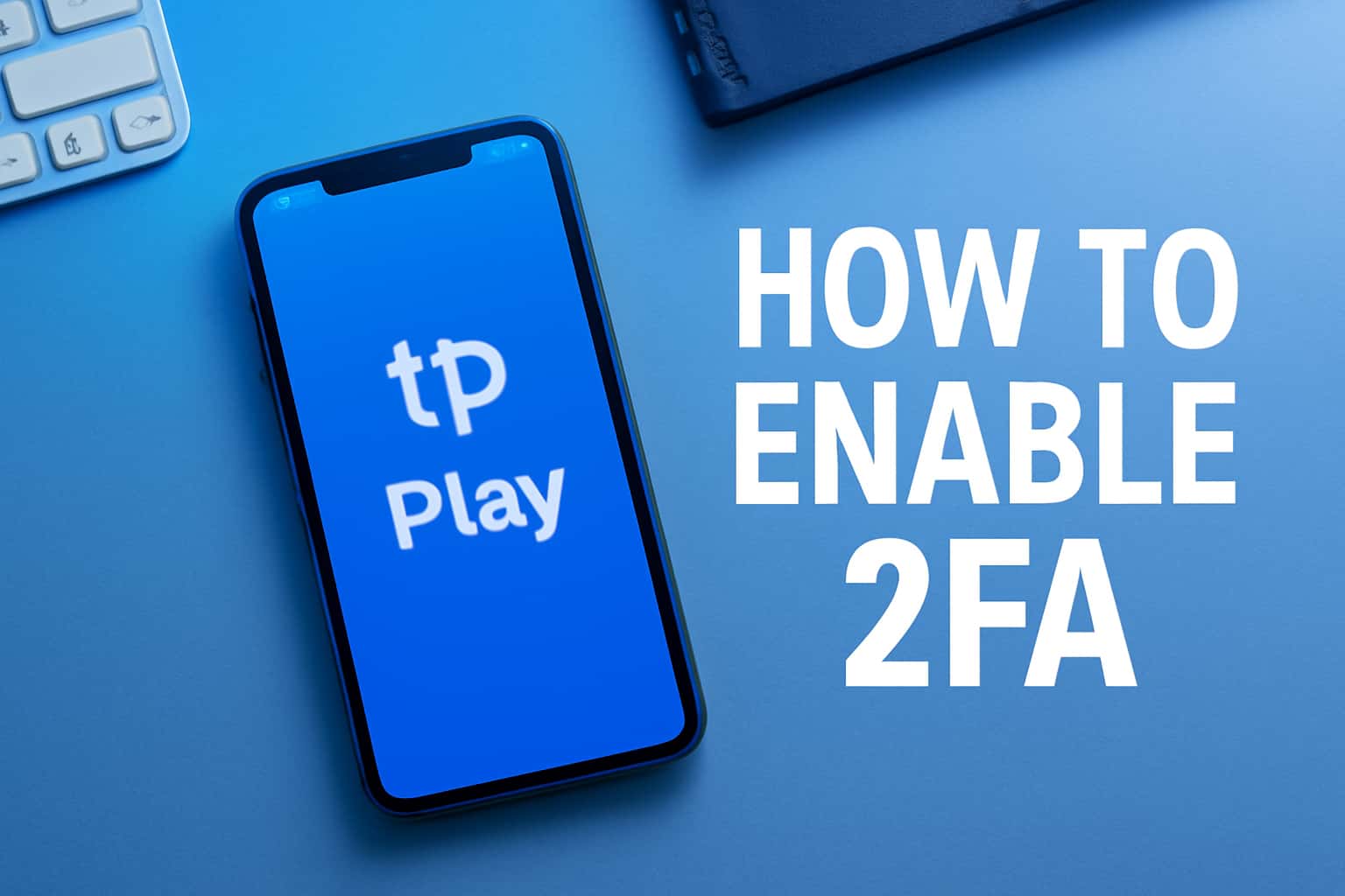 Visual representation of enabling 2FA on Tp Play, featuring relevant text.