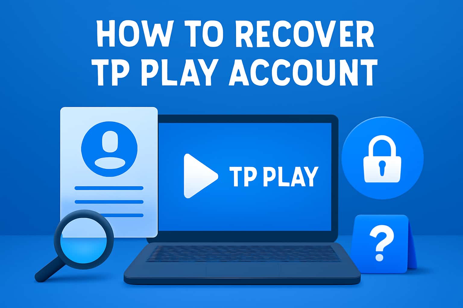 An informative graphic depicting the process of recovering a Tp Play account.