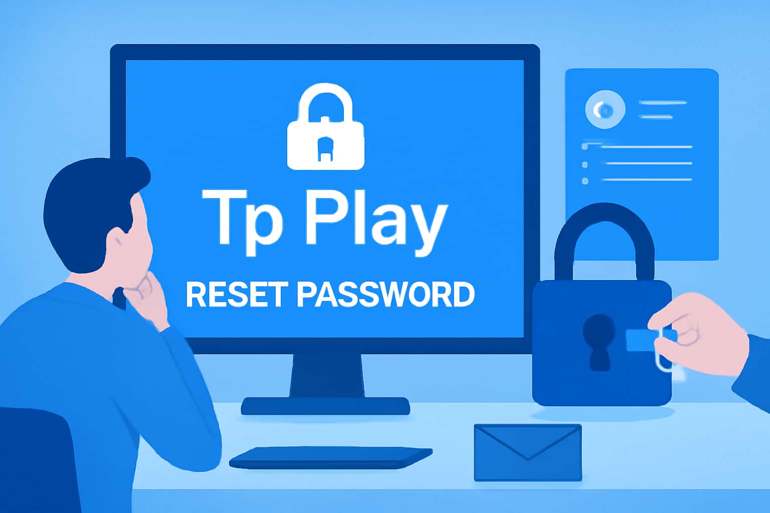 Informational scene regarding resetting the Tp Play password.