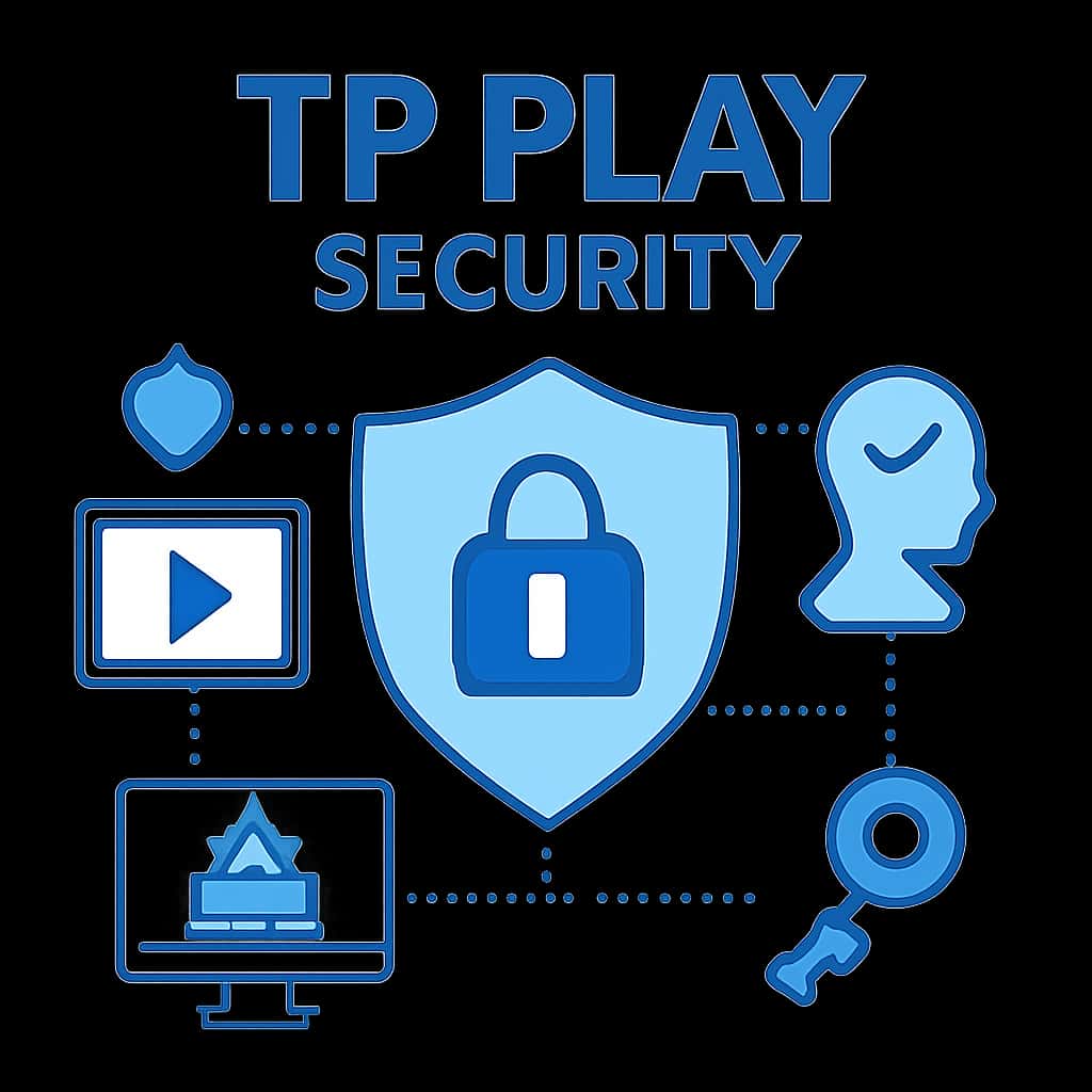 An educational diagram illustrating security measures for Tp Play accounts.