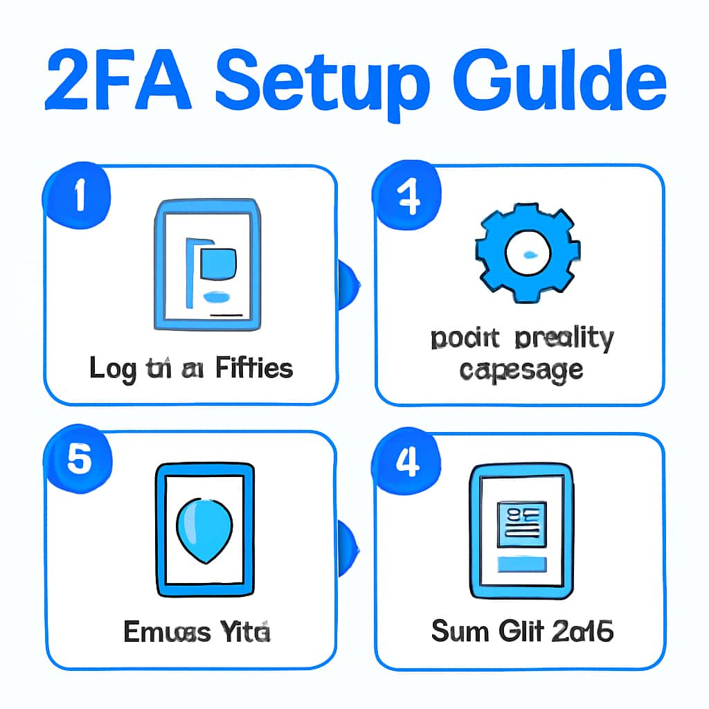 A step-by-step diagram for enabling 2FA on Tp Play.