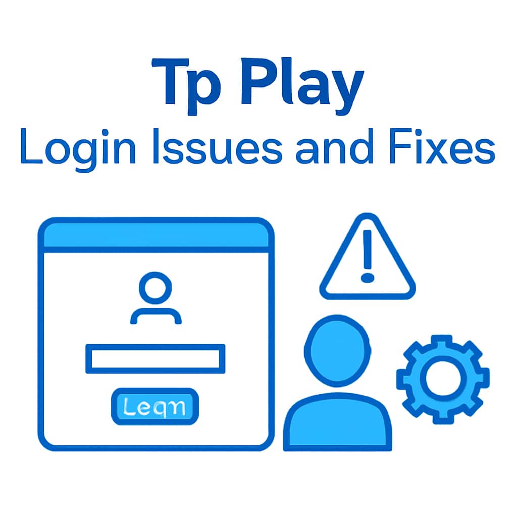 Illustration detailing common login issues and fixes for Tp Play.