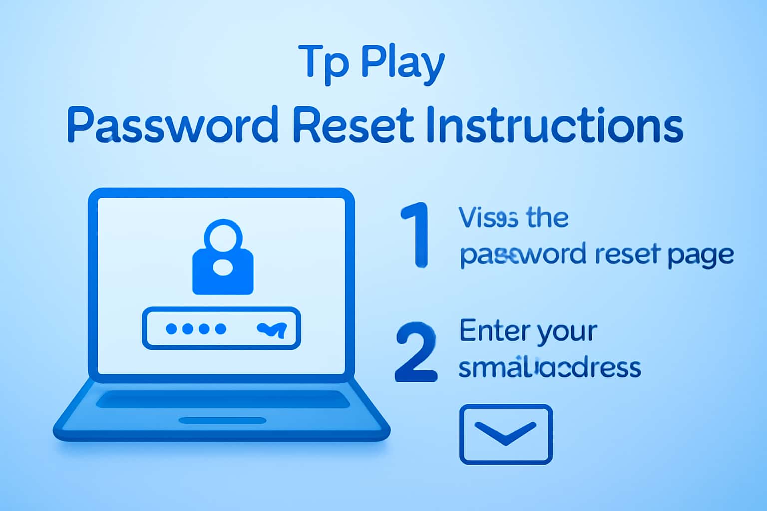 An informational graphic illustrating Tp Play Password Reset Instructions.