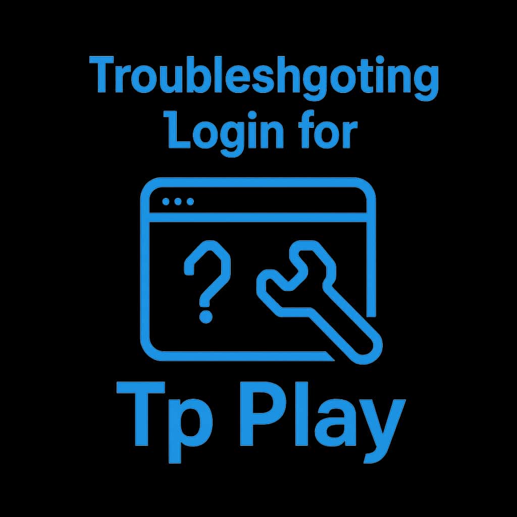 Icon representing troubleshooting login for Tp Play.